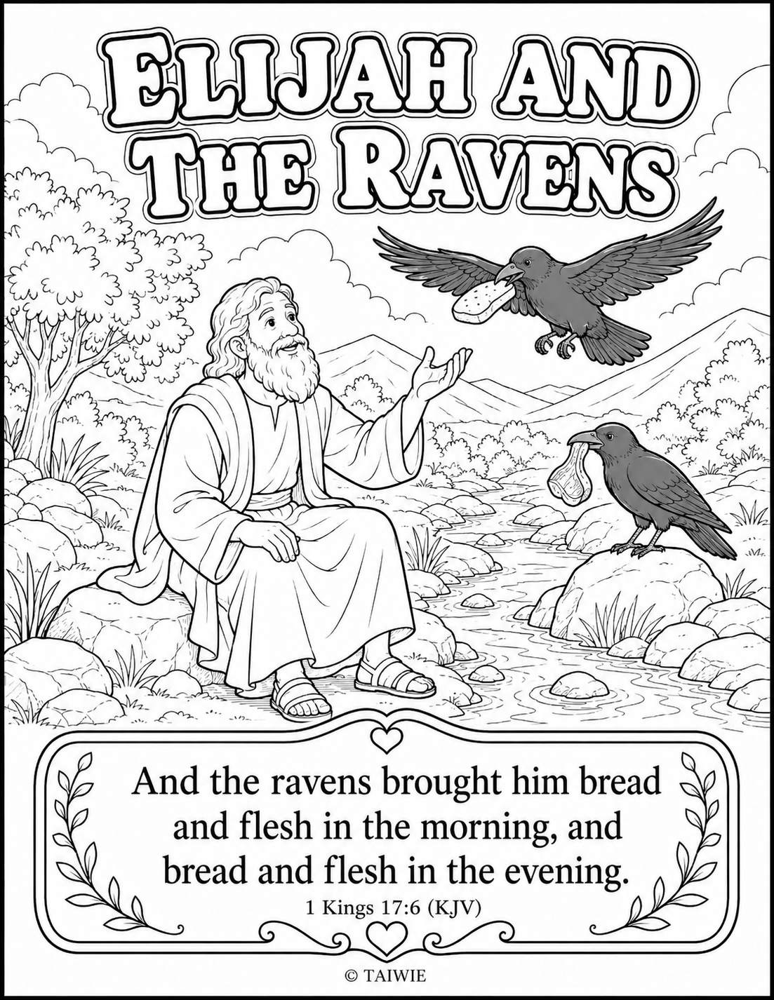 1 Kings 17 6 coloring page