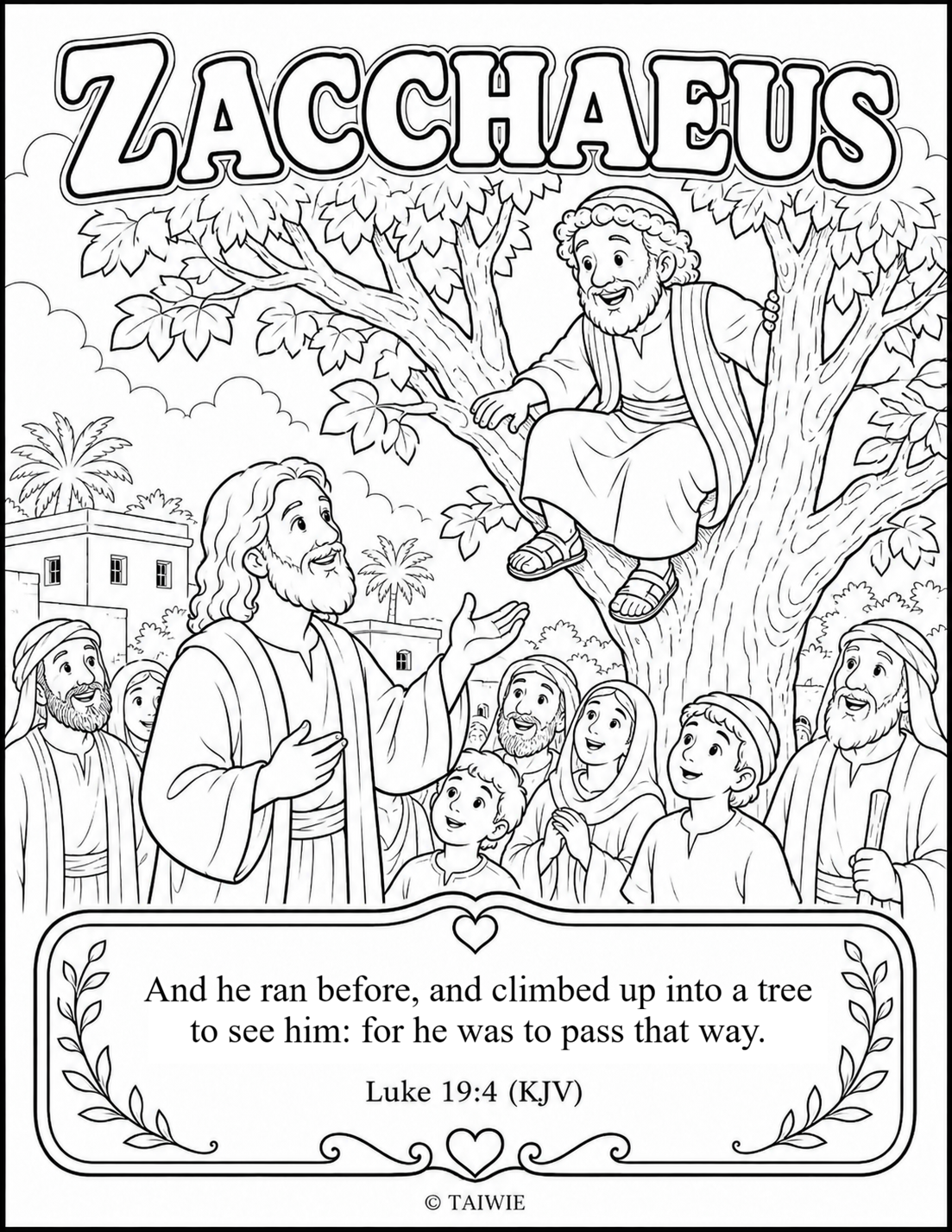Luke 19 4 coloring page